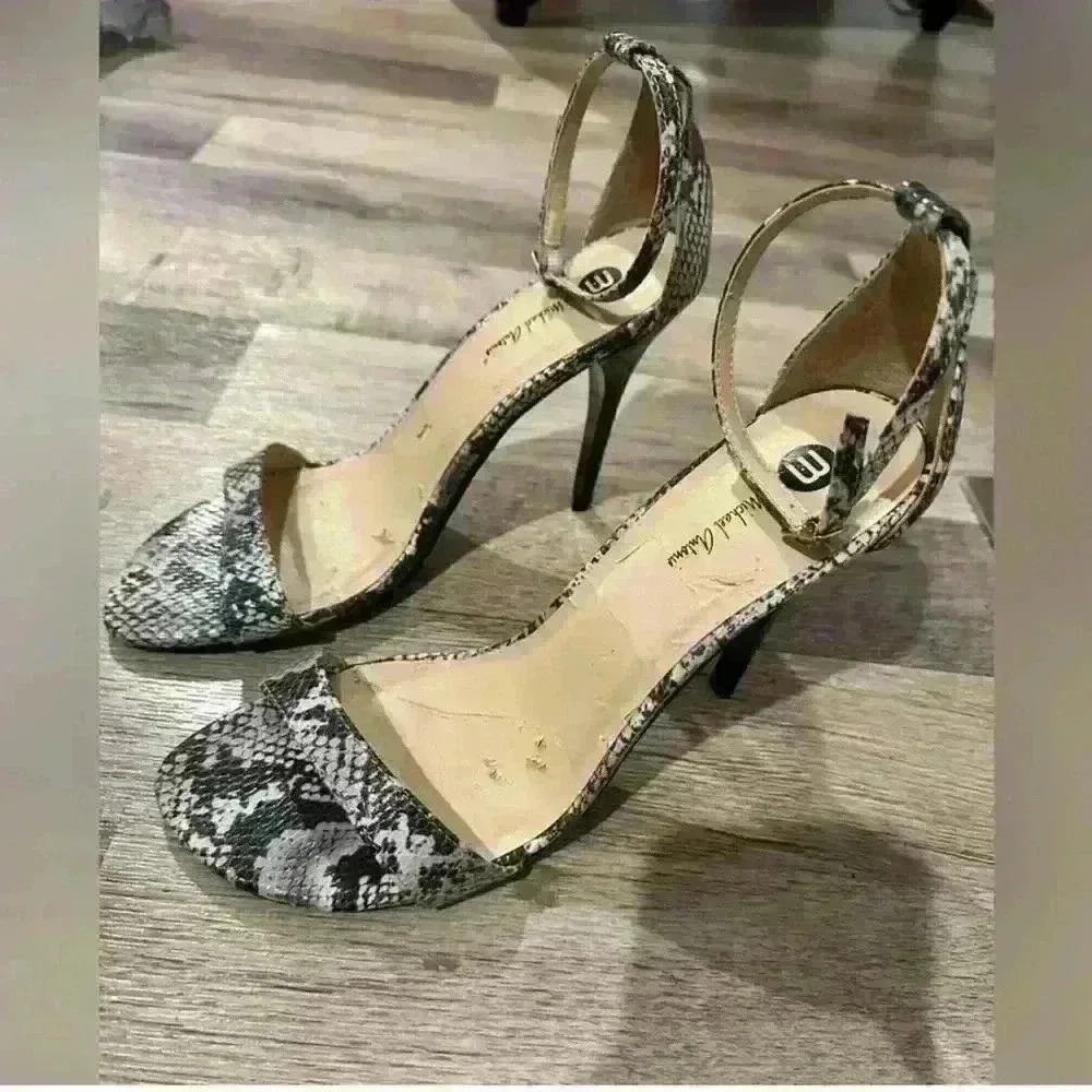Michael Antonio strappy animal print python sandals size 10